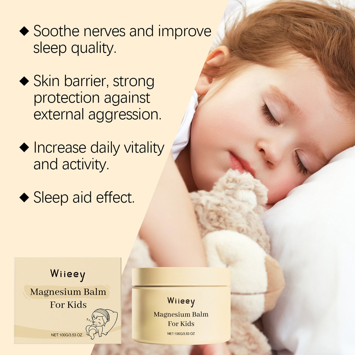 Magnesium Kids Cream Better Sleep Nourishing Moisturizing Lasting Fragrance Soothing Refreshing Relax Body Mind Magnesium Balm