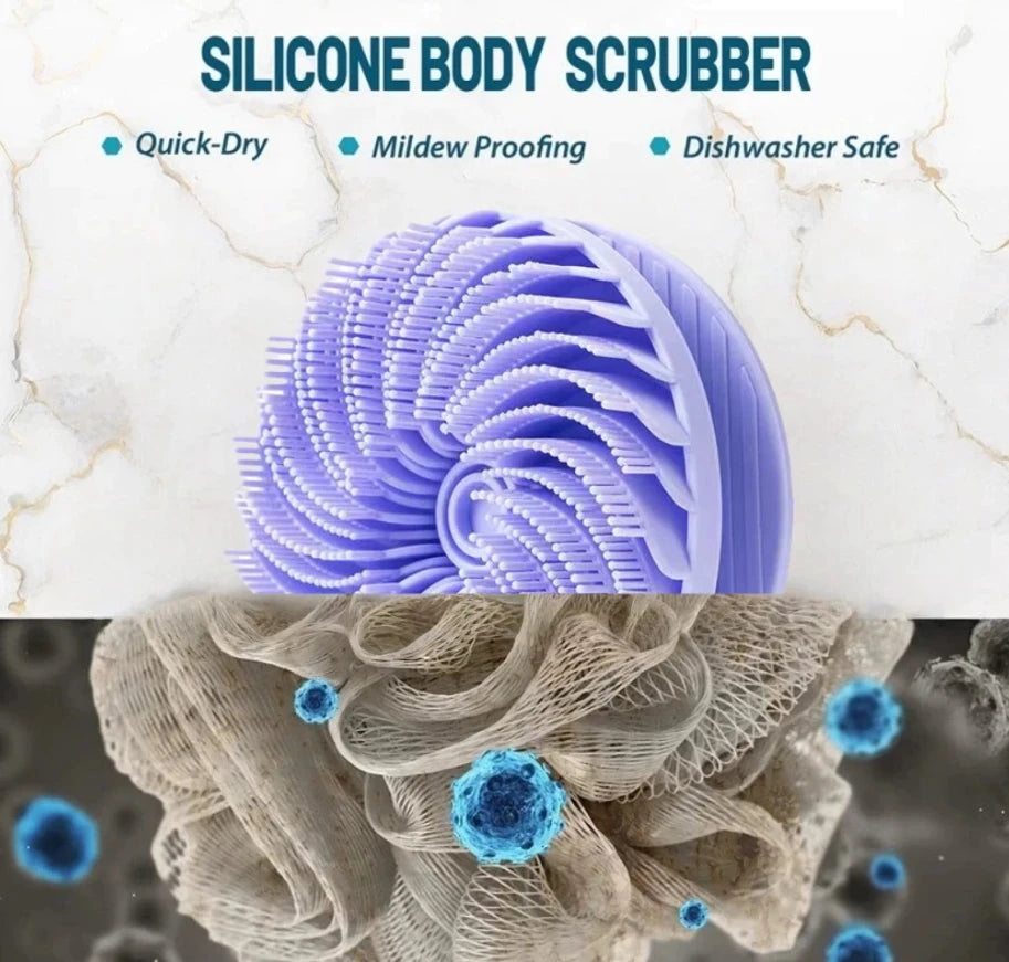 Soft Silicone Body Scrubber Scalp Exfoliating Non-irritating Body Wash Massager Bath Shower Skin Care Tool