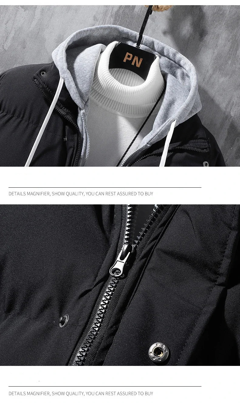 Male Coat Windbreaker Jackets For Men Fashion Parkas Autumn Winter Overcoat Men's Casual Jacket Keep Warm Windproof Hombre New