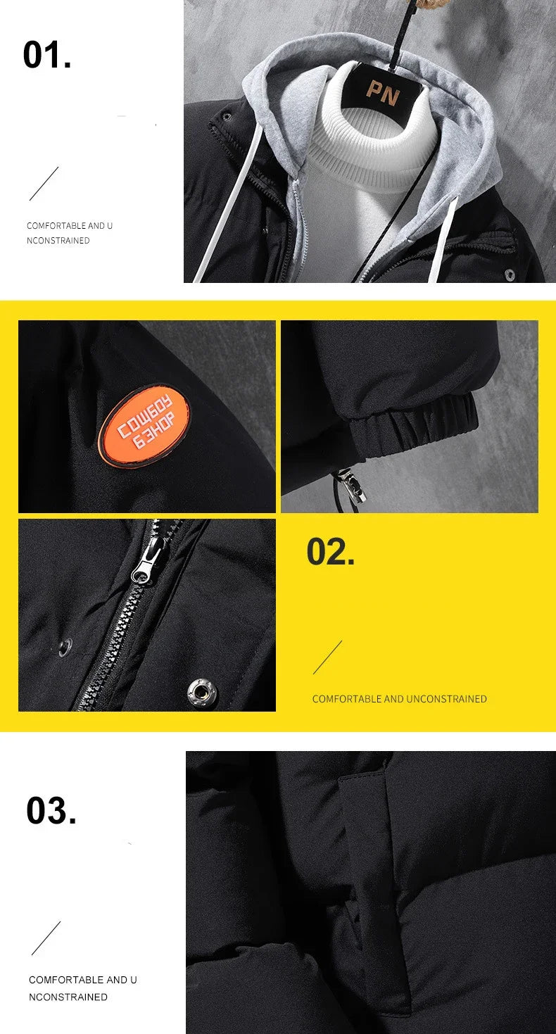 Male Coat Windbreaker Jackets For Men Fashion Parkas Autumn Winter Overcoat Men's Casual Jacket Keep Warm Windproof Hombre New