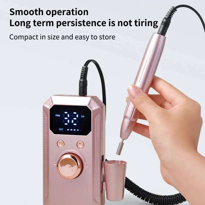 32000RPM Professional Rechargeable Electric Nail Drill Machine Kit Portable Cordless Nail File For Acrylic Gel Nails Remove
