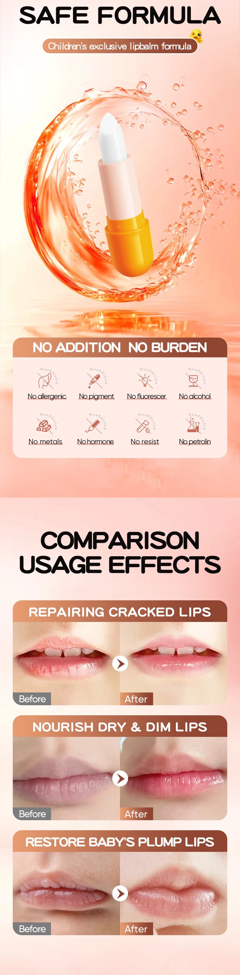 Calendula Children's Lip Balm Gentle Formula Anti-Cracking Moisturizing Fall/Winter Protection Peace of Mind