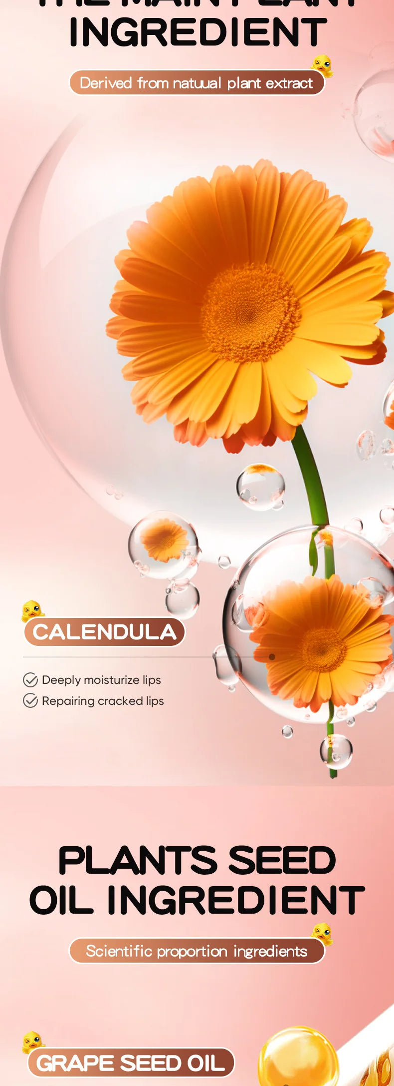 Calendula Children's Lip Balm Gentle Formula Anti-Cracking Moisturizing Fall/Winter Protection Peace of Mind