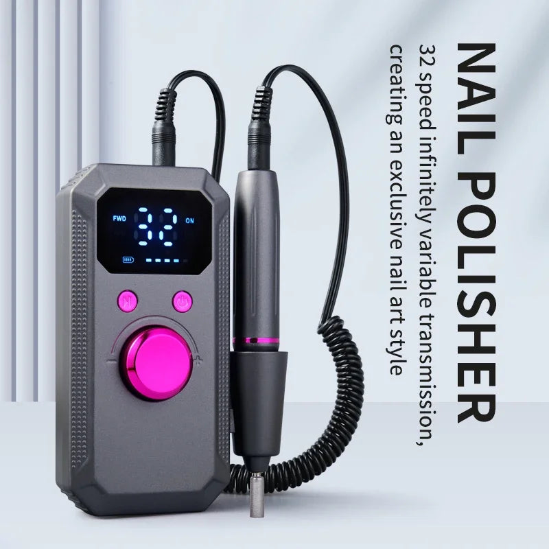 32000RPM Professional Rechargeable Electric Nail Drill Machine Kit Portable Cordless Nail File For Acrylic Gel Nails Remove