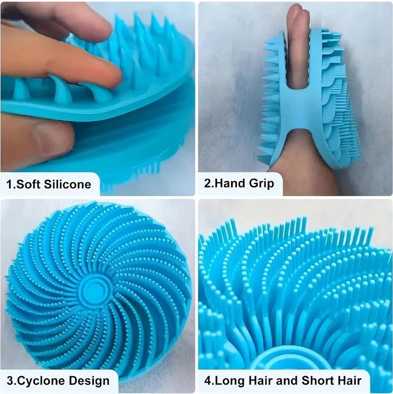 Soft Silicone Body Scrubber Scalp Exfoliating Non-irritating Body Wash Massager Bath Shower Skin Care Tool