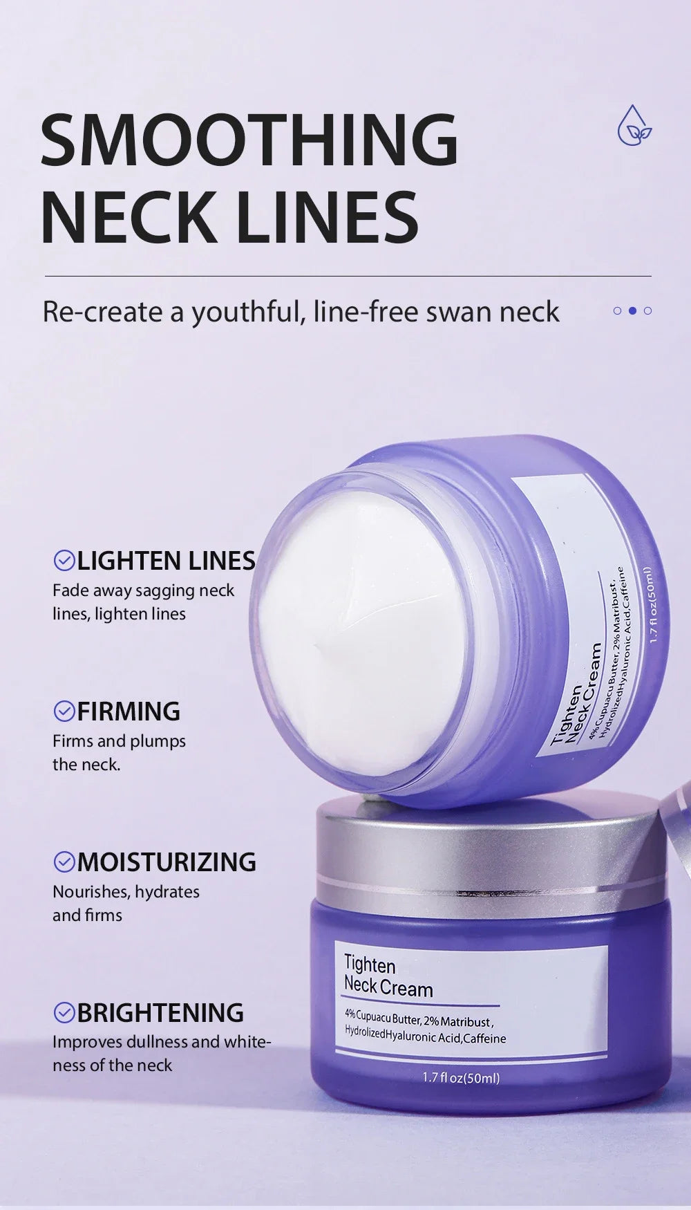 Tighten Lift Neck Cream Lightens Fine Lines Brightens Firms Nourishes Neck Cream Lightening Smoothing Moisturizer Neck Cream