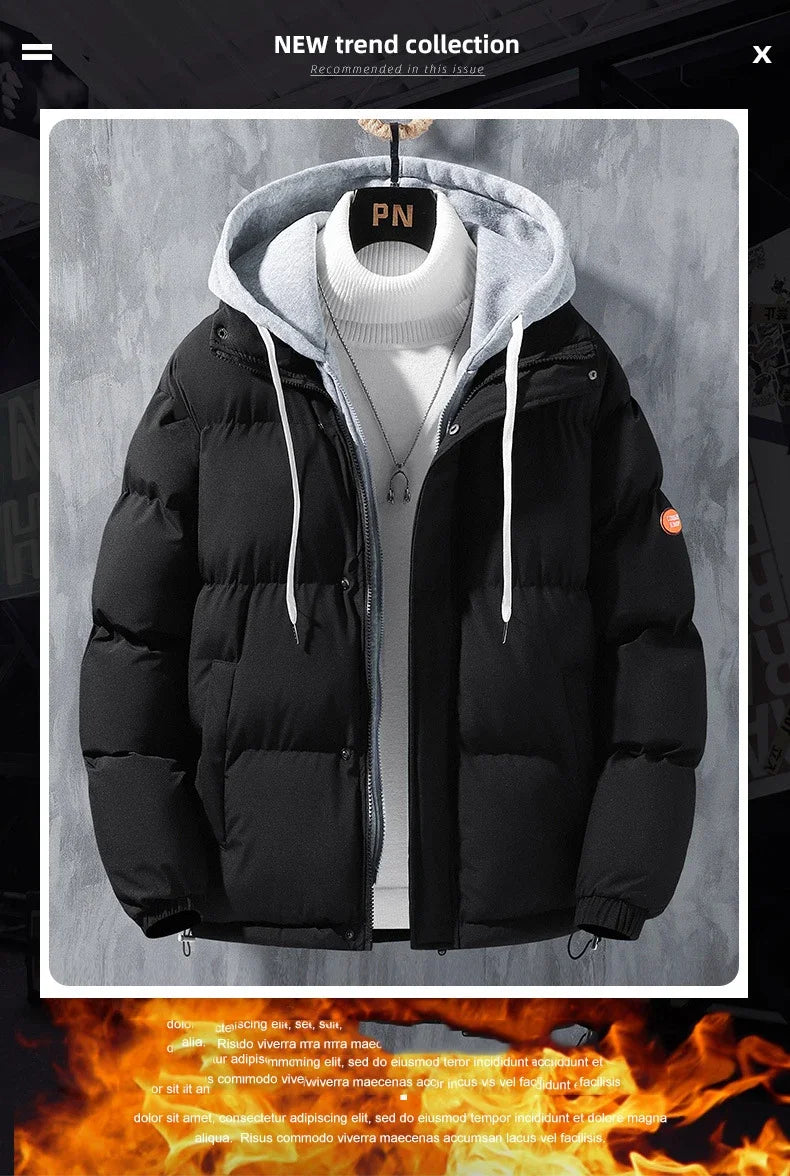 Male Coat Windbreaker Jackets For Men Fashion Parkas Autumn Winter Overcoat Men's Casual Jacket Keep Warm Windproof Hombre New