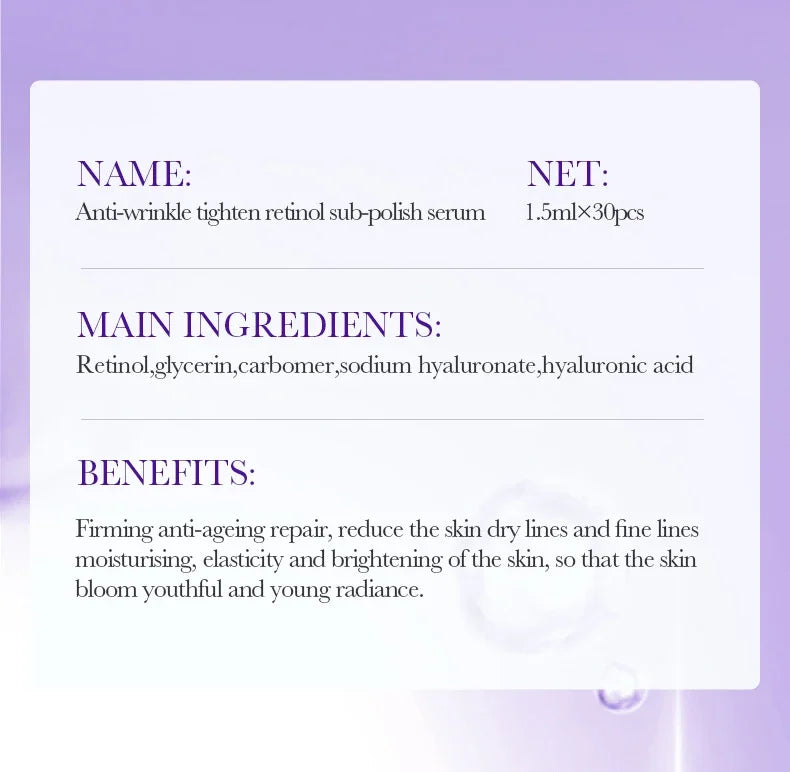 30pcs/box BIOAQUA Retinol Vitamin C Hyaluronic Acid Serum for Face Moisturizing Firming Hydrating Facial Essence Face Skin Care